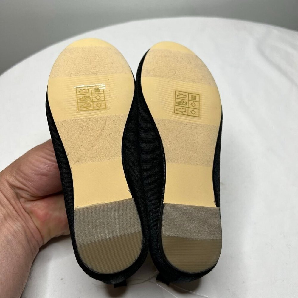 J.Crew Crewcuts Girls $68 Black Velvet Ballet Flats Size k8 BM608 - Picture 3 of 4